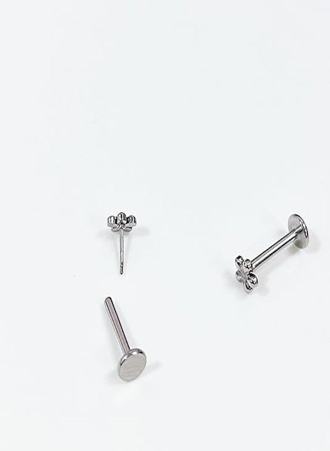 Cykdohy 16G Cute Daisy Flower Cartilage Tragus Earring for Women Men Titanium Silver Dainty Minimalist Tiny Small Stud Threadless Push In Helix Conch Hypoallergenic Flat Back Studs Ear Piercing Jewelry (6mm) - Image 3